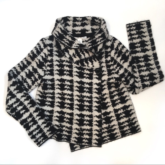 Max Studio Houndstooth Check Cardigan 